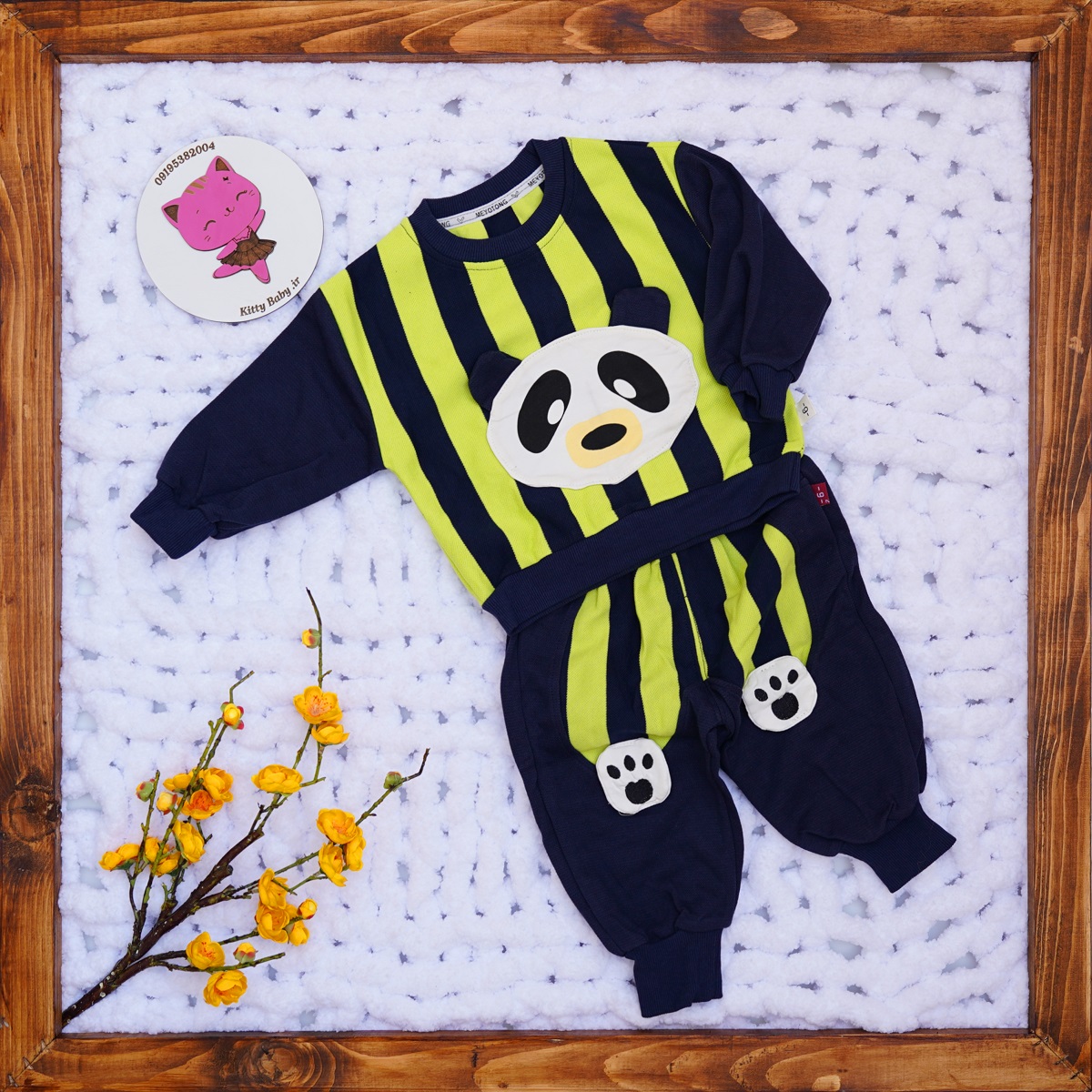 ست بلوزشلوارمدل راه راه پاندایی